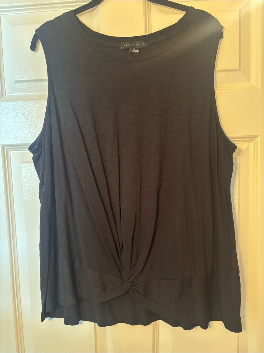 Sanctuary Black Twist-Front Tank Top